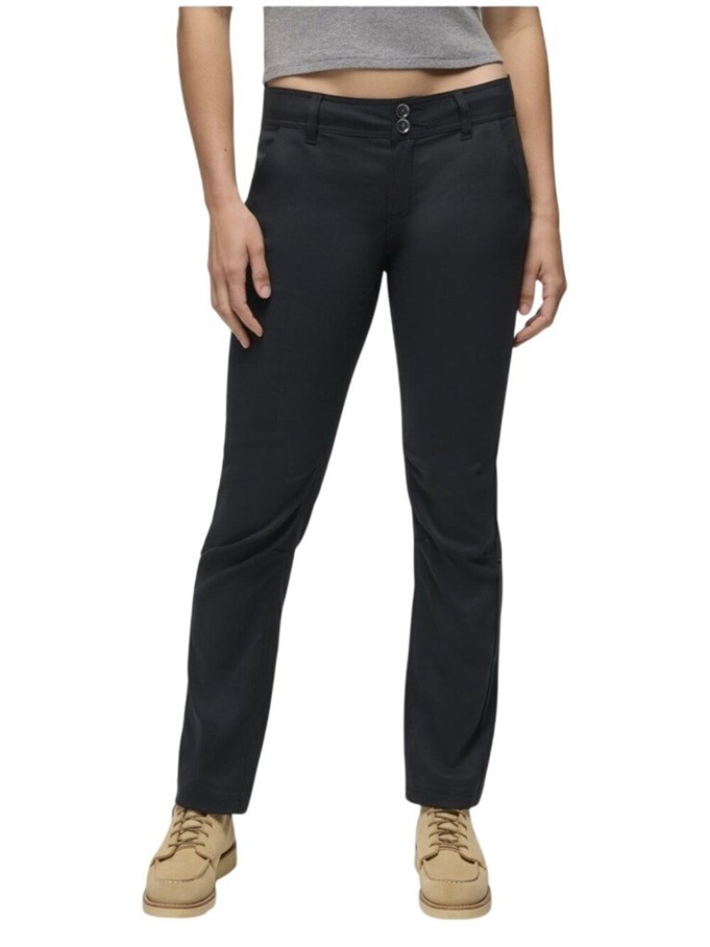 Prana Stretch Zion Halle Pant Women's Sz 2/30 Low Rise Straight Hiking Black NWT